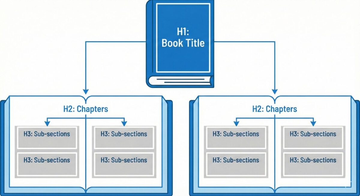 HTML Heading Tags H1 se H6 tak ka hierarchy structure hindi mein