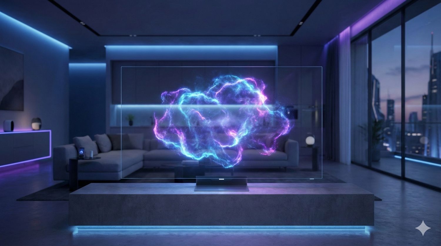 Samsung The First Look 2026 में दिखाया गया पारदर्शी MicroLED टीवी और AI स्क्रीन का फ्यूचर।